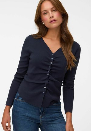 Vero Moda KNITTED PULLOVER VMROSA KNIT CARDIGAN - Strickjacke - navy blazer