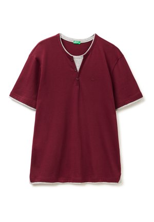 HENLEY EMBROIDERED LOGO ON LEFT BREAST  - T-shirt basic - red