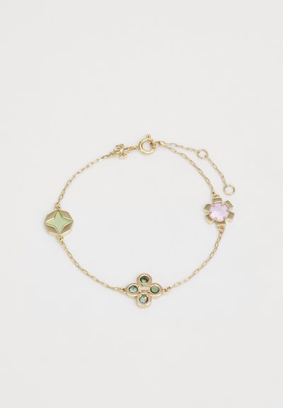 Tory Burch KIRA CLOVER BRACELET - Náramek - gold-coloured/green/pink