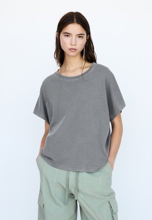 PULL&BEAR SHORT SLEEVE - T-Shirt basic - grey