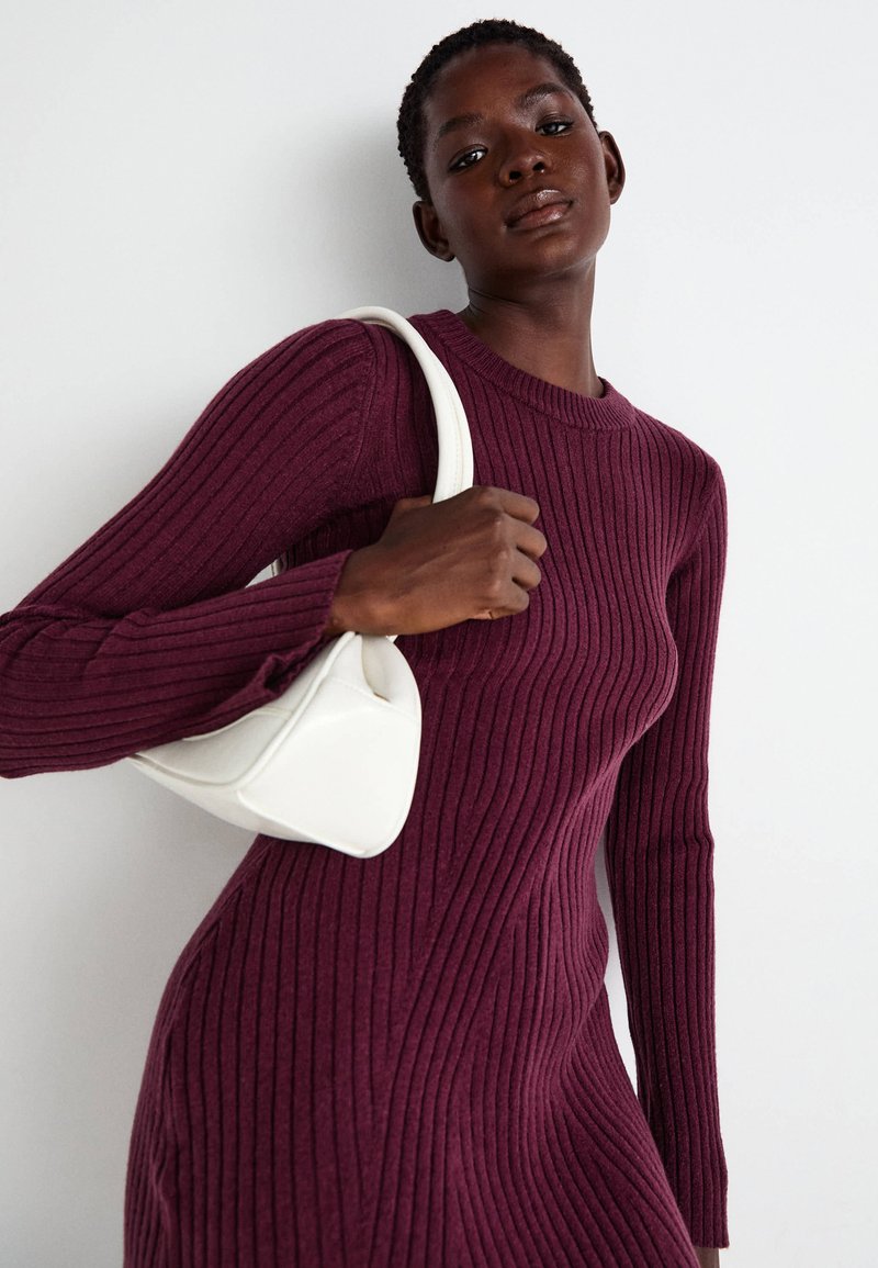 burgundy work dress Blerina Metallic Knit Dress – Retrofete main image 1