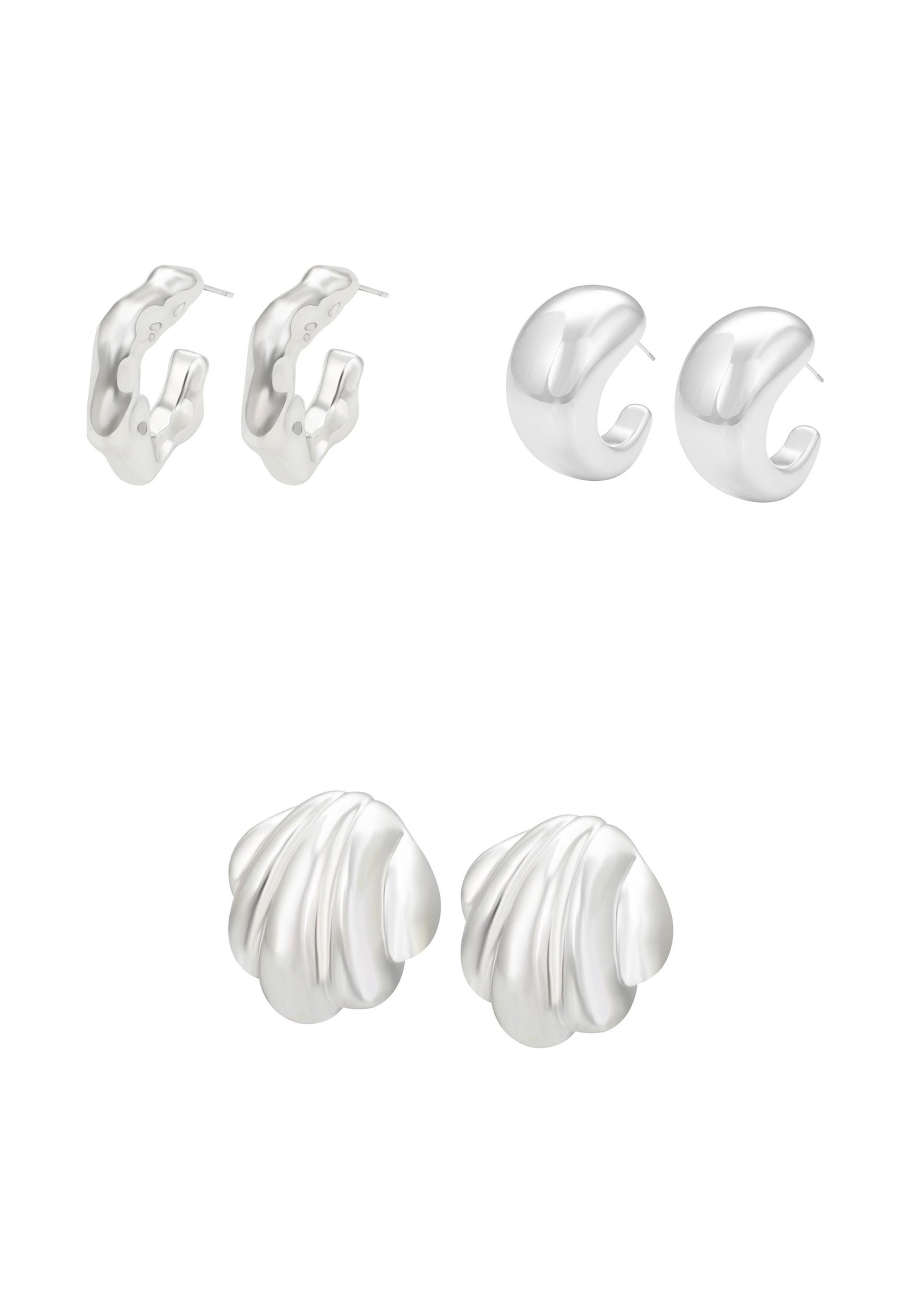Coppia di orecchini a cerchio in acciaio inossidabile color argento da 20 mm - Italia