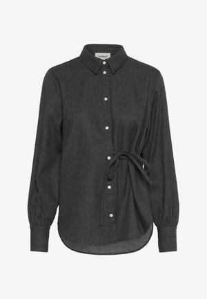 Soaked in Luxury Button-down blouse - black denim stripes