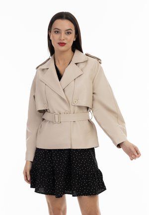 Veste en similicuir - creme