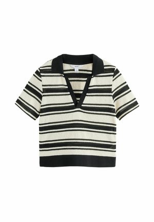 REGULAR FIT - SHORT SLEEVE - Polo - black ecru stripe