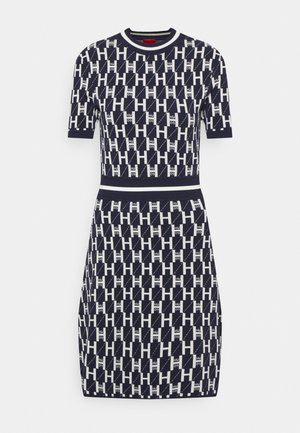 Gebreide jurk - mottled dark blue