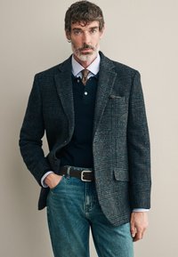 Next - REGULAR FIT - SIGNATURE MOONS TONAL CHECK - Blazer jacket - charcoal grey Thumbnail Image 1