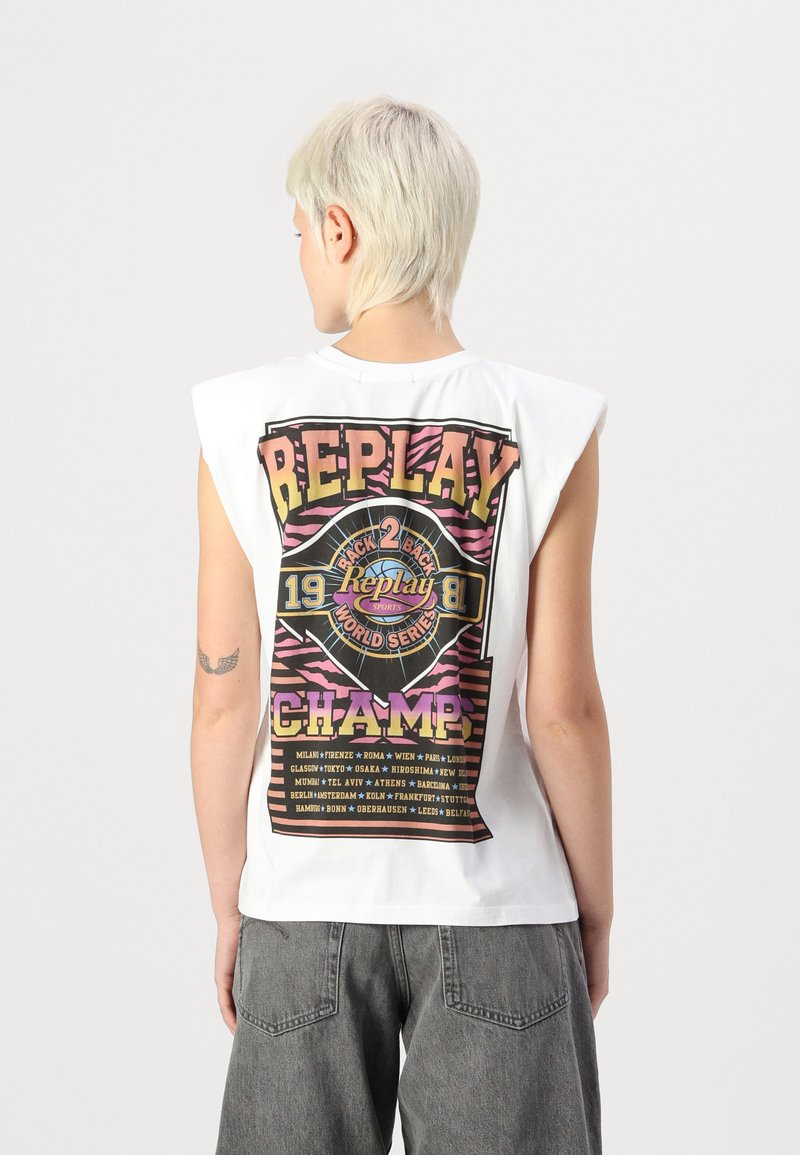 Replay Apdrukāts T-krekls - white