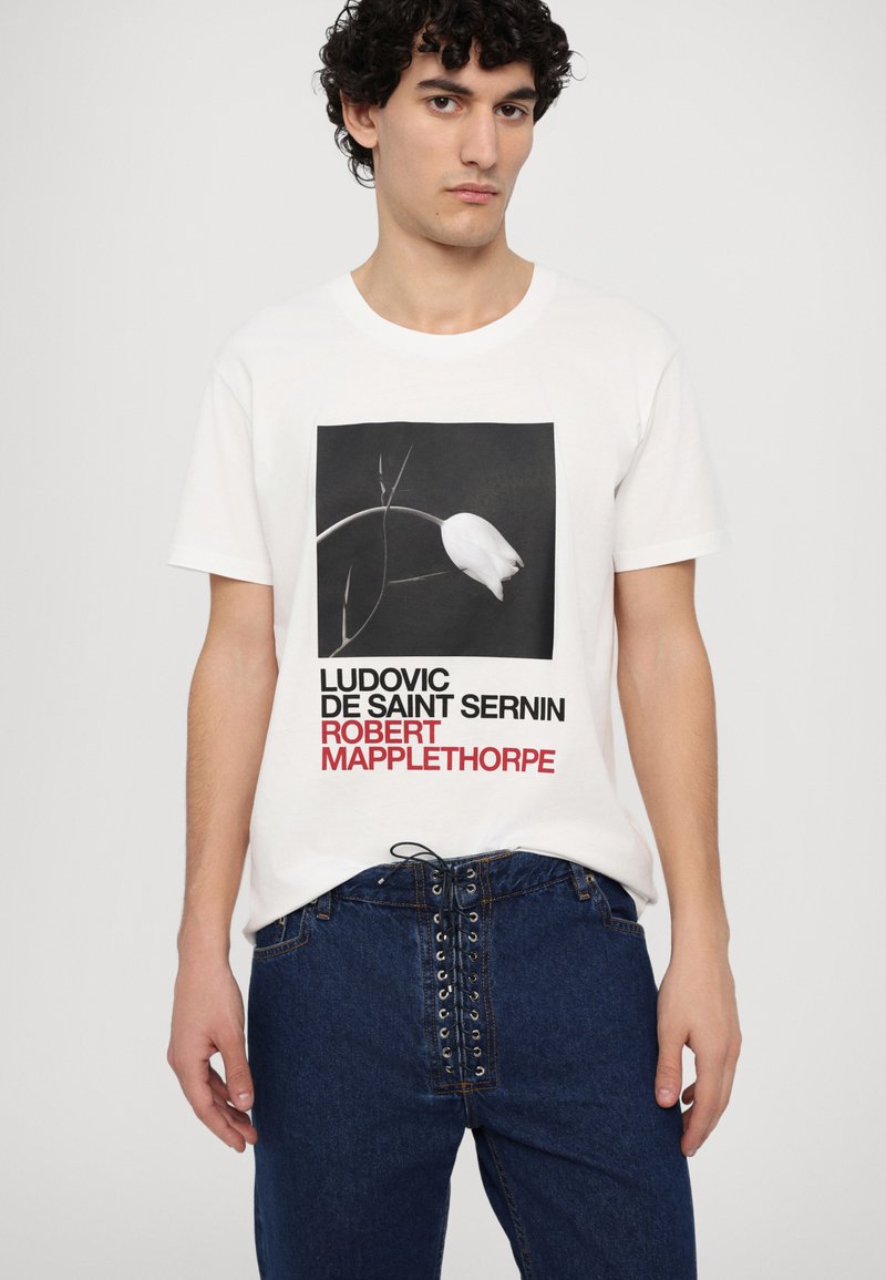 Ludovic de Saint Sernin MAPPLETHORPE UNISEX - T-shirt imprimé - white/tulip print