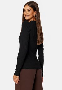 Bubbleroom LONG SLEEVE STRUCTURE TOP - Longsleeve - black
