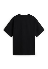 Sort bomulds T-shirt med korte ærmer og rund hals, der har et ensartet design uden synlige logoer eller mønstre på ryggen.