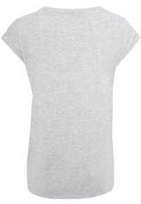 Light gray short-sleeve t-shirt with a rounded neckline and soft texture, featuring a relaxed fit and a hem that curves slightly at the front.