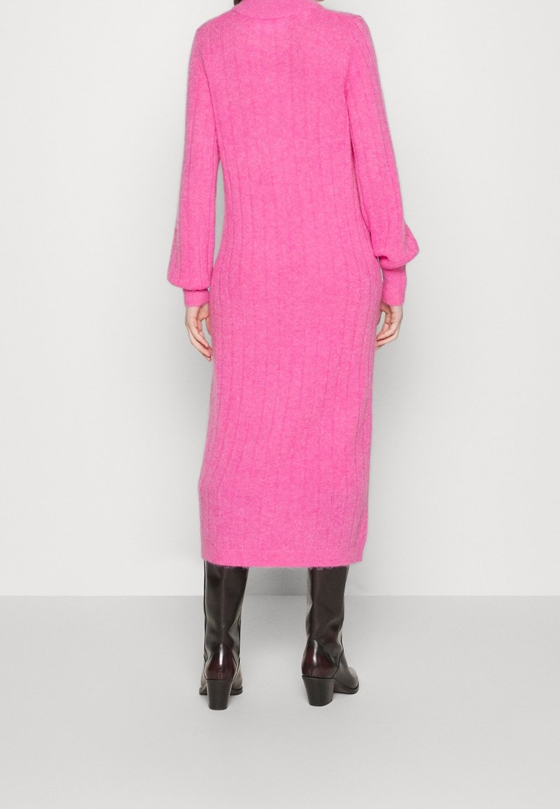 pink knitted jumper dress Glamorous ribbed knit v neck midi dress in soft pink