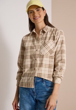 Cecil, LANGARM HEMDBLUSE MIT KAROMUSTER - Chemisier - creamy mocha