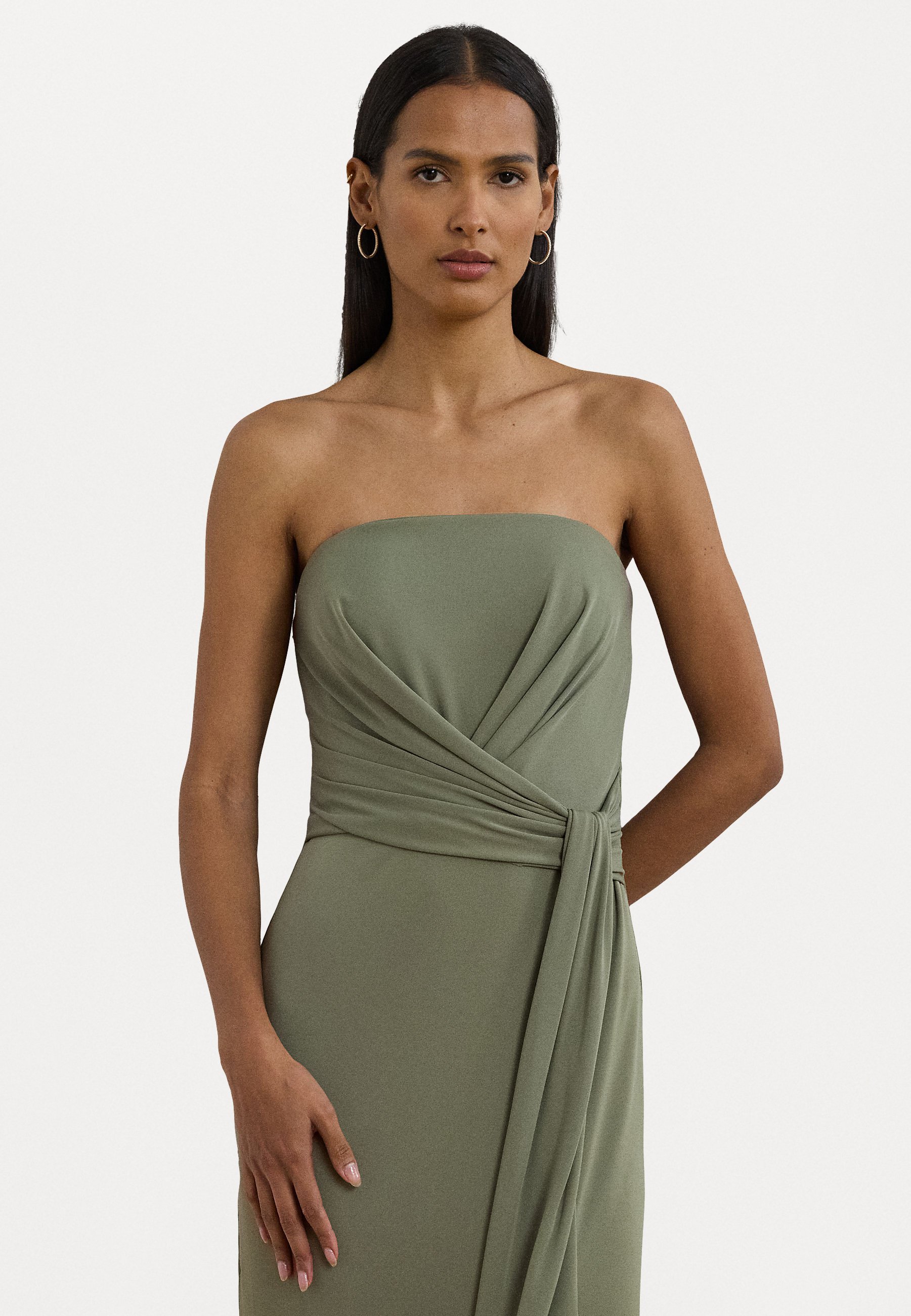 Lauren Ralph Lauren RUCHED STRETCH JERSEY SLEEVELESS GOWN