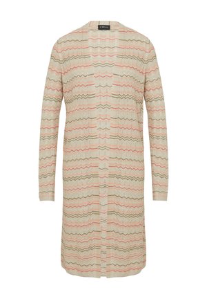 s.Oliver BLACK LABEL MIT ZICK-ZACK-MUSTER  - Strickjacke - beige