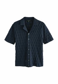 REGULAR FIT- SHORT SLEEVE CUBAN COLLAR - Pluus - navy blue