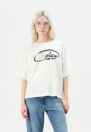 Replay Print T-shirt - off white