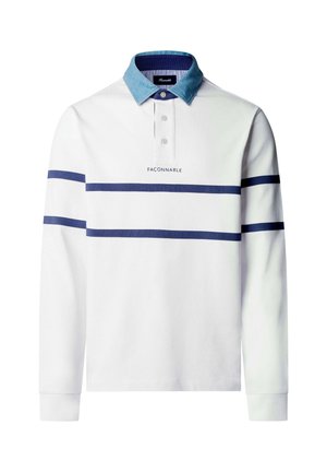 Façonnable, FAÇONNABLE POLO SHIRT LS THIN FRT STP POLO - Polo - white