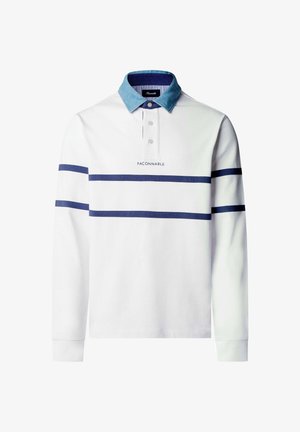 Façonnable, FAÇONNABLE POLO SHIRT LS THIN FRT STP POLO - Polo shirt - white
