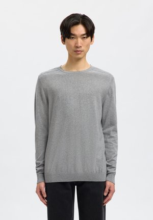 Selected, SLHBERG CREW NECK - Jersey de punto - medium grey melange