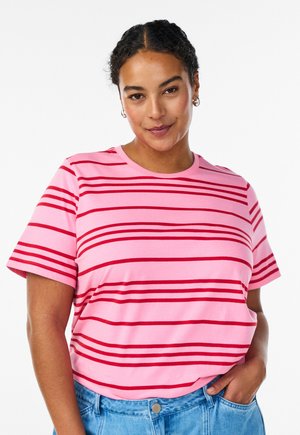 GESTREIFTES  - T-Shirt print - pink red strip