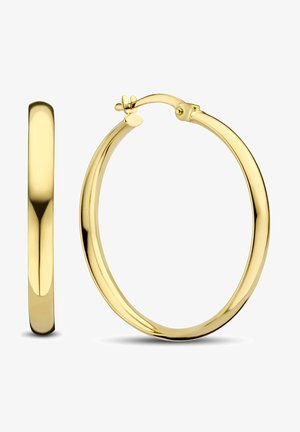 Les boucles d'oreilles en or ont une forme lisse et arrondie avec une finition polie. Elles sont équipées d'un mécanisme de fermoir sécurisé pour un port facile.