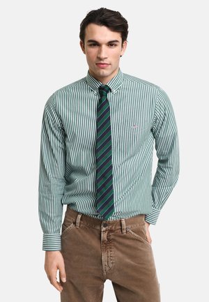 STRIPED - Shirt - deep forest green