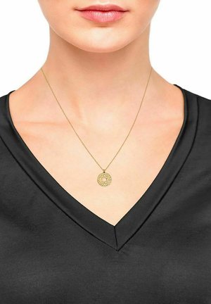 Elli Collana Donna Choker In Argento 925 Placcato Oro Con Quarzo Rosa E Catena A Palla - Look A Strati