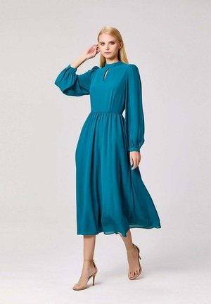 À DÉCOLLETÉ EN TROU DE SERRURE - Robe de jour - bleu-vert