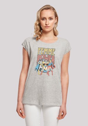 DC COMICS SUPERHELDEN FEMME POWER - Print T-shirt - heather grey