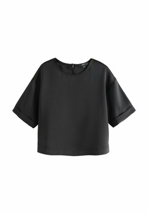 REGULAR FIT SHORT SLEEVE BOXY   - Blůza - black