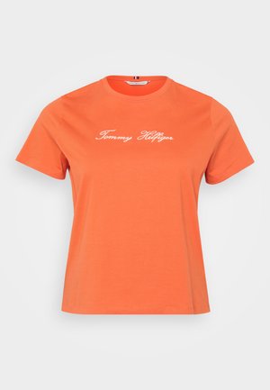 Tommy Hilfiger Curve SCRIPT - T-shirt print - brilliant orange