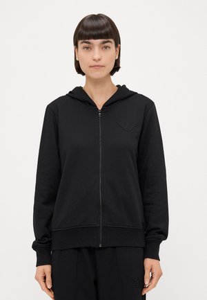 HOODED FULL ZIP  - Pyžamový vrchný diel - black