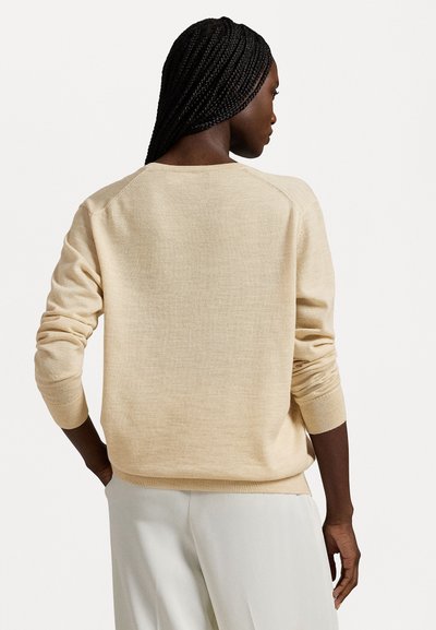 Polo Ralph Lauren WOOL V-NECK SWEATER - Striktrøje - almond heather