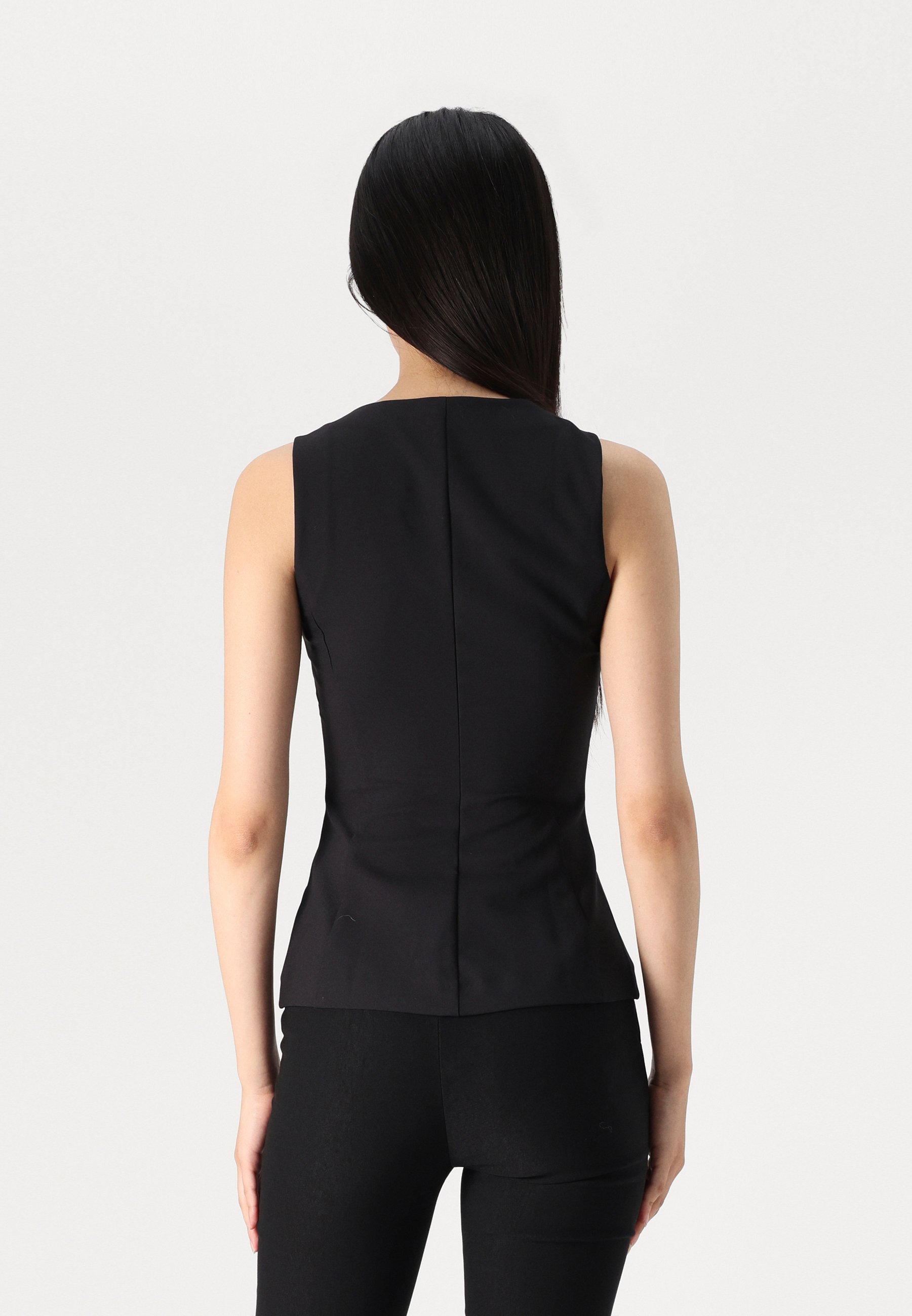 Gina Tricot TAILORED V NECK VEST - Waistcoat - black - Zalando.co.uk