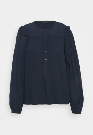 FRILL SHOULDER - Maglietta a manica lunga - dark blue