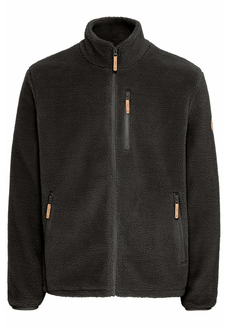 north-bend-nbsam-teddy-fleecejakke-black-svart-zalando-no