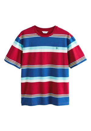Next, REGULAR FIT - HORIZONTAL STRIPED T-SHIRT . - Trükipildiga T-särk - red blue