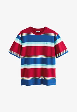 Next, REGULAR FIT - HORIZONTAL STRIPED T-SHIRT . - Trükipildiga T-särk - red blue