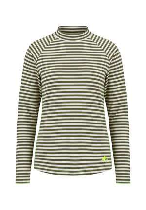 LAURASØN, STRIPED LONG SLEEVE TURTLENECK TEE - Long-sleeved top - palm green