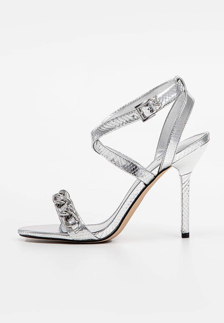 Michael Kors Sandalen met hoge hak zilverkleurig Michael Kors Sandalen met hoge hak zilverkleurig