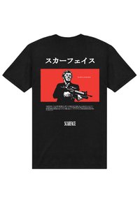 Henry Tiger SCARFACE RED PHOTO - Triko s potiskem - black