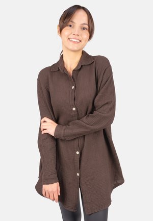 SUSIE MUSSELIN OVERSIZED - Chemisier - mokka