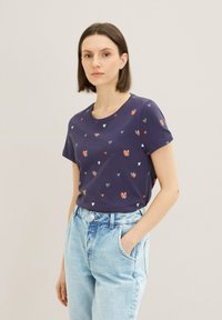 TOM TAILOR T-Shirt print - navy red heart design