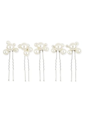 HAIRPIN WITH BEADS 5 PACK - Accessori capelli - offwhite silver