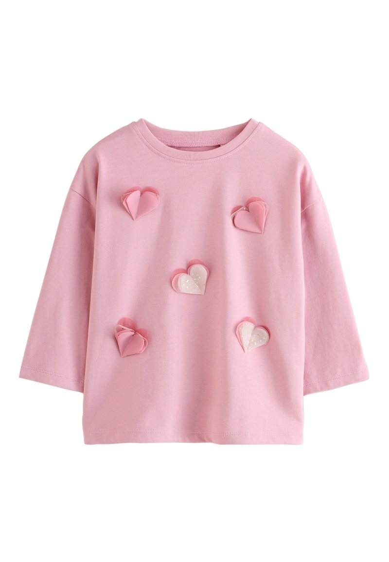 Next LONG SLEEVE HEART APPLIQUÉ - Maglietta a manica lunga - pink