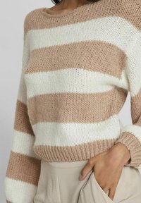VILA GESTREIFTER - Strickpullover - cloud dancer