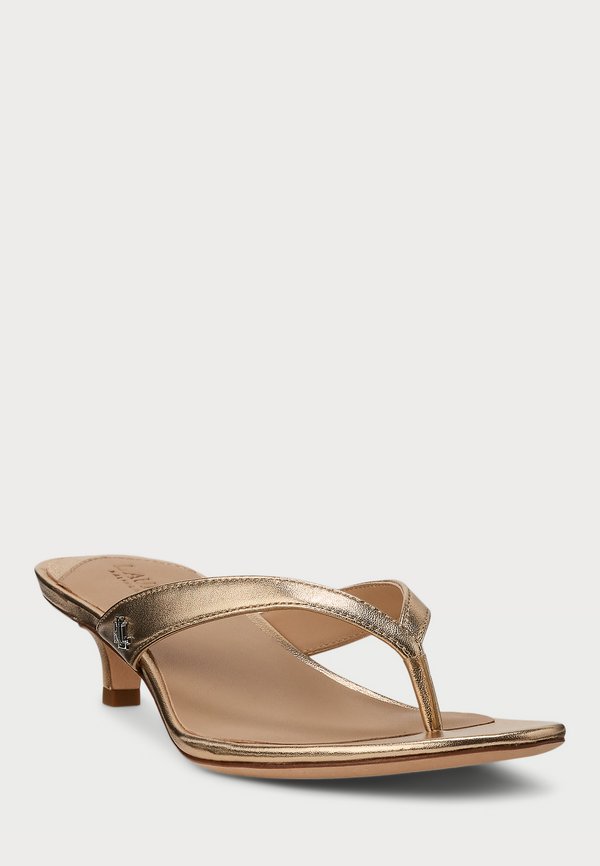 FRANCESCA METALLIC NAPPA LEATHER SANDAL - T-bar sandals - platinum4