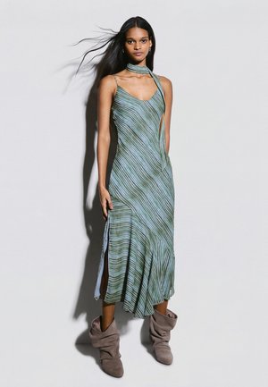 Bershka SCARF MIDI - Day dress - turquoise